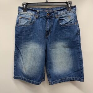 US Polo Assn Mens Blue Denim Jean Shorts Jorts Size 32 Baggy Loose Y2K